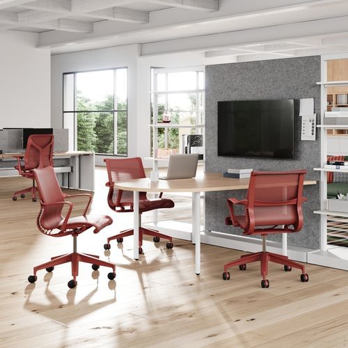 Contemporary chair - SETU - Herman Miller - indoor / mesh / metal base