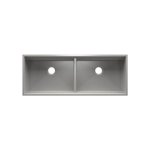 Double kitchen sink SMARTSTATION 005472 JULIEN with drainboard / stainless steel / undermount