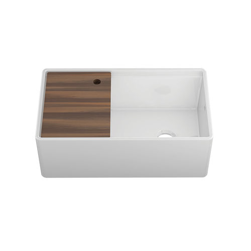 Single-bowl kitchen sink - FIRA 093319 - JULIEN - without drainboard / ceramic / apron-front