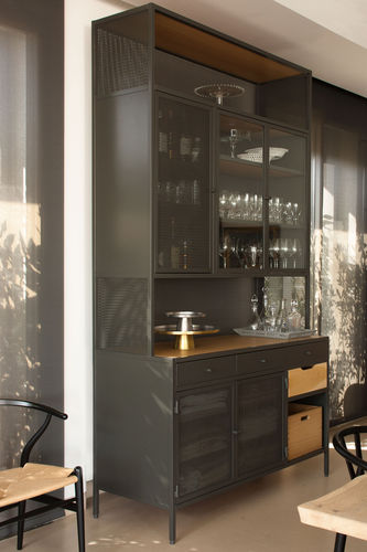Contemporary china cabinet - NAMLIEH - karen chekerdjian - wooden / glass / metal