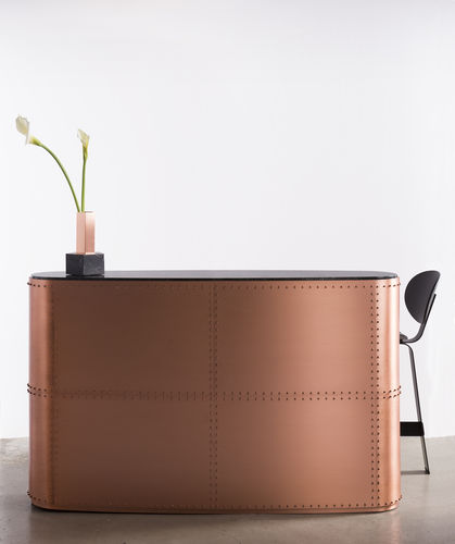 Lacquered metal reception desk - BAR SS3 - karen chekerdjian - marble / for bar / for restaurant