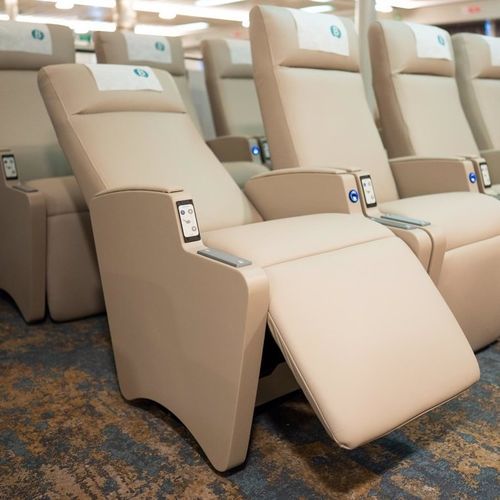 Contemporary auditorium seating - Ferry - KEYTON - leather / with headrest / customizable color