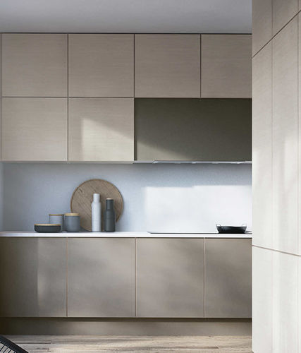 Contemporary kitchen - ATHENA LIGHT - HTH Køkkener - laminate / ash / handleless