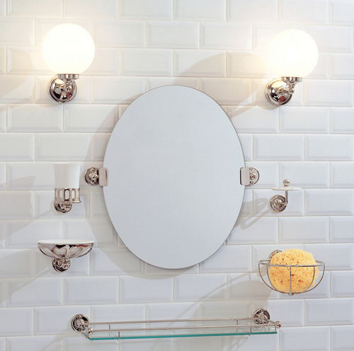 Wall-mounted bathroom mirror - LB 4961 - LEFROY BROOKS - contemporary / oval / chrome