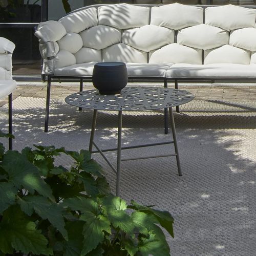 Contemporary coffee table - EZOU - Ligne Roset - lacquered steel / steel base / round
