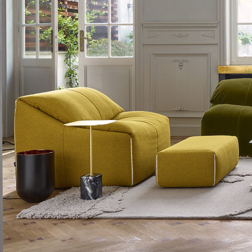 Contemporary armchair - PLUMY - Ligne Roset - polyurethane foam / fabric / upholstered