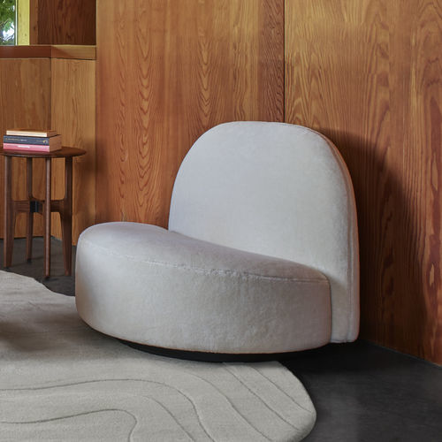 Original fireside chair - ELYSEE - Ligne Roset - leather / fabric / polyether foam