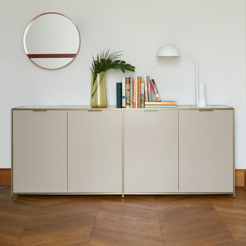 Contemporary sideboard - DITA - Ligne Roset - anodized aluminum / lacquered wood / with shelf