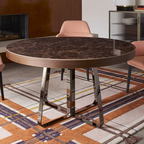 Contemporary dining table - AVA - Ligne Roset - MDF / lacquered wood / ceramic