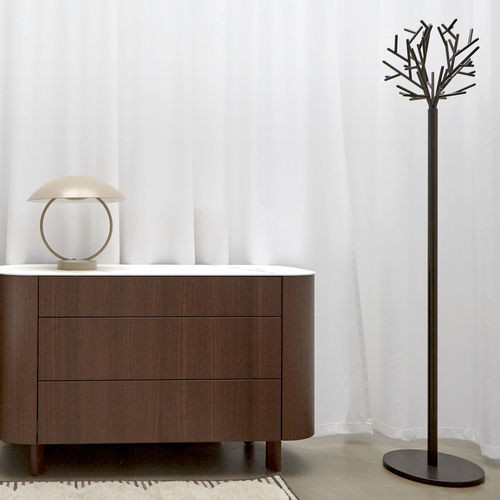 Floor coat rack - CLARA - Ligne Roset - contemporary / chrome steel / lacquered steel