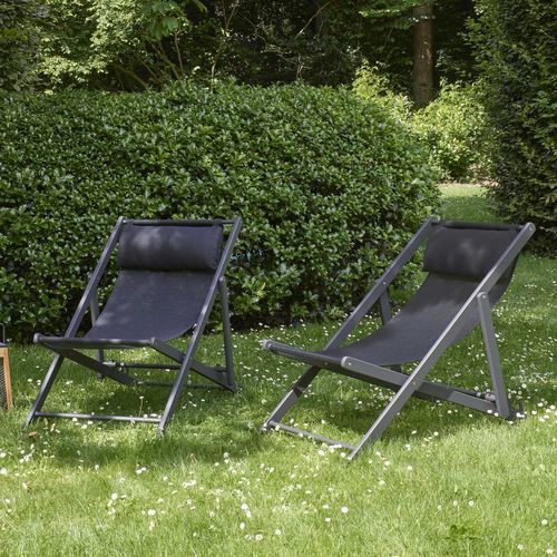 Contemporary deck chair - SABBIA - Ligne Roset - Batyline® / lacquered aluminum / outdoor