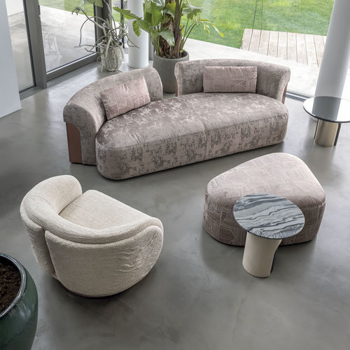 Contemporary sofa - NIP ISLAND - LONGHI S.p.a. - fabric / with armrests / cushion