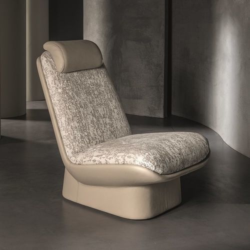 Contemporary armchair - SIRI - LONGHI S.p.a. - textile / leather / polyurethane foam