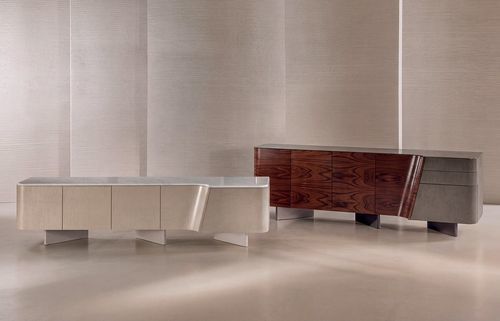 High sideboard - Marla - LONGHI S.p.a. - contemporary / glass / marble