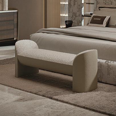 Modular upholstered bench - MYRA - LONGHI S.p.a. - contemporary / fabric / leather