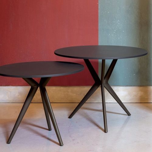 Modern coffee table - URBAN - LONGHI S.p.a. - aluminium / aluminum base / round