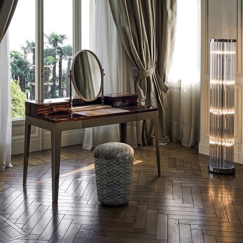 Contemporary dressing table - CHARLIZE - LONGHI S.p.a. - wooden / metal / leather