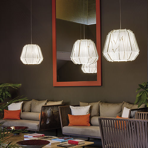 Pendant lamp - STITCHES BAMAKO - Lzf-Lamps - wooden / contemporary / corded