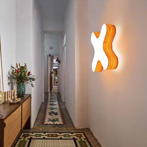 Contemporary wall light - X-CLUB - Lzf-Lamps - indoor / wooden / home