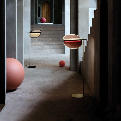 Floor-standing lamp - OMMA - Lzf-Lamps - beech / wood veneer / contemporary
