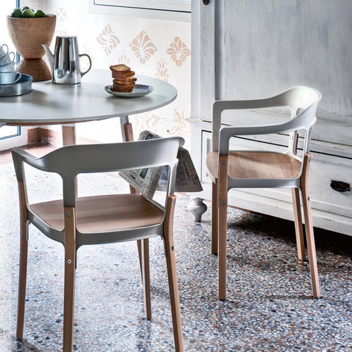 Modern dining chair - SD740 - MAGIS - indoor / sheet metal / beech