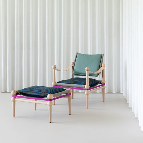 Contemporary ottoman - TWAIN - MAGIS - polyamide / leather / solid wood