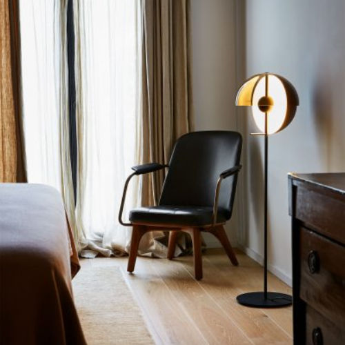 Floor-standing lamp - THEIA - Marset Iluminacion - iron / lacquered aluminum / contemporary