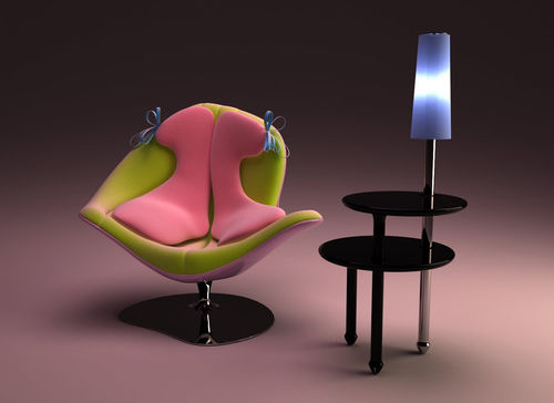 Original design armchair - ORIGINE DU MONDE - Meritalia - polyurethane