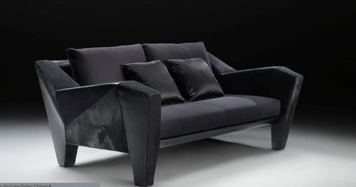 Original design sofa - STRADIVANI - Meritalia - fabric / black / by Mario Bellini
