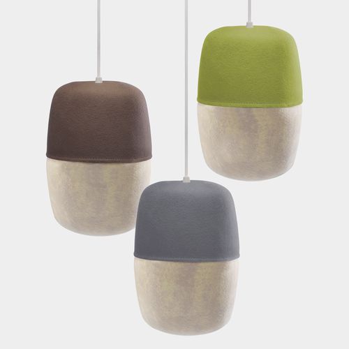 Pendant lamp - Capsule Light - MIO - wool / contemporary / corded