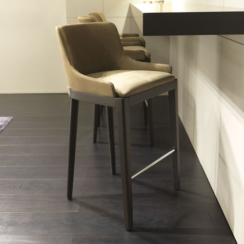 Contemporary bar chair - CLEO' - MisuraEmme SpA - indoor / leather / fabric