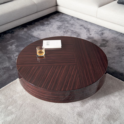 Contemporary coffee table - GEMINI - MisuraEmme SpA - wood veneer / metal base / round