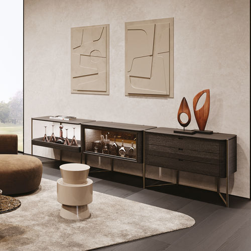 High sideboard - SHIBUYA - MisuraEmme SpA - contemporary / wood veneer / glass