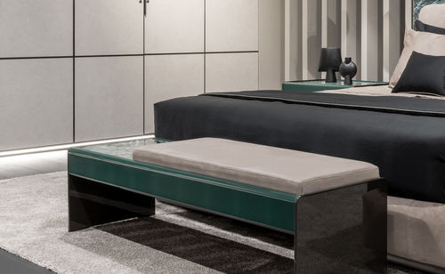 Contemporary bed bench - RIVERSIDE - MisuraEmme SpA - leather / metal / marble
