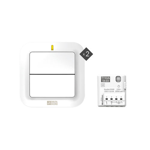 Light switch - TYXIA 611 PACK - DELTA DORE - push-button / surface-mount / double