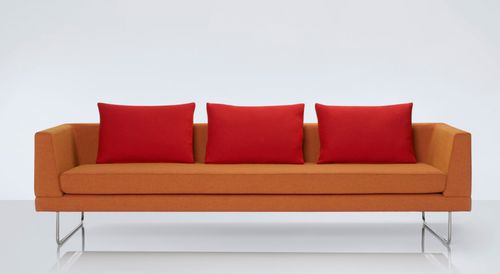 Contemporary sofa - ANGLE - Modus - fabric / orange / contract