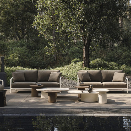 Contemporary coffee table - LOUISA - Molteni&C - wood / round / oval