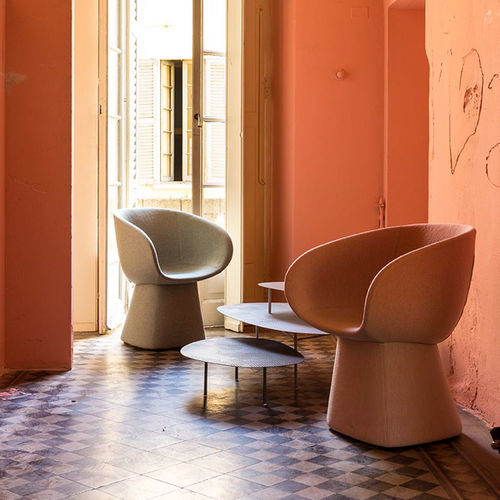 Contemporary chair - ARMADA - MOROSO - indoor / fabric / powder-coated steel base