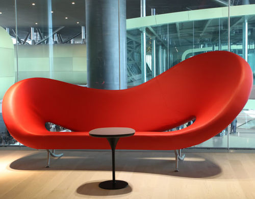 Original design sofa - VICTORIA AND ALBERT - MOROSO - fabric / leather / with armrests