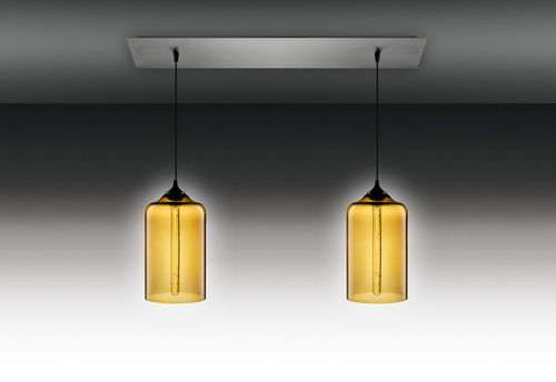 Contemporary ceiling light - LINEAR 2 - Niche Modern - linear / glass / blown glass