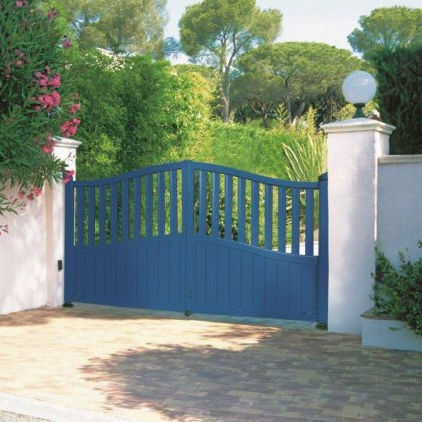 Swing gate - CONTEMPORAIN - Horizal - aluminum / with bars / home
