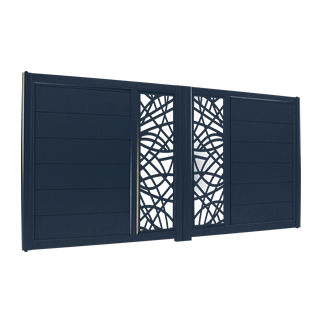 Swing gate - LAZER : MEZZO - Horizal - sliding / aluminum / louvered