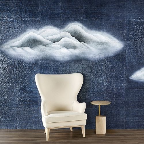 Shell tile - Cumulus Capiz - Phillip Jeffries - high-gloss / indoor / wall