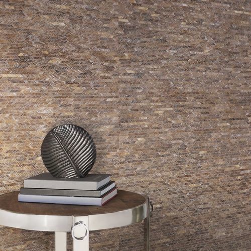Contemporary wallpaper - Burnished Bark - Phillip Jeffries - natural fiber / patterned / wood look