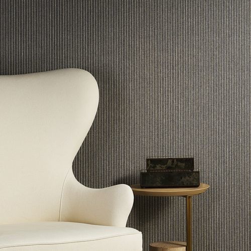 Traditional wallpaper - Origin Ticking - Phillip Jeffries - plant fiber / striped / fabric look