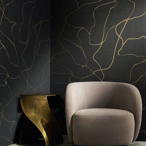 Contemporary wallpaper - Lustrous Lines - Phillip Jeffries - fabric / abstract motif / metal look
