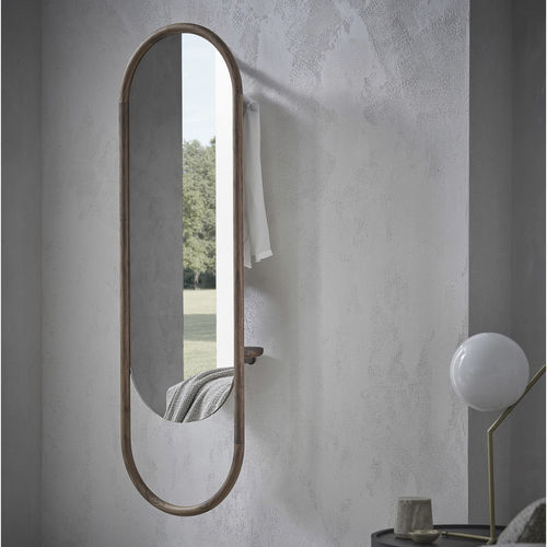 Wall-mounted mirror - BACKSTAGE - Porada - contemporary / oval / walnut