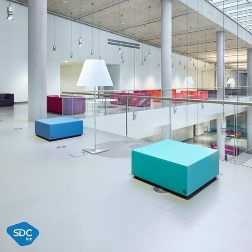 Contemporary ottoman - RPBW - SDC_lab - fabric / square / upholstered