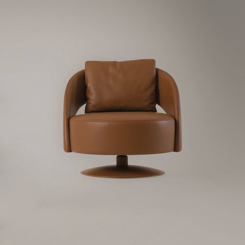 Contemporary armchair - SELENE - Rivolta - fabric / leather / wooden