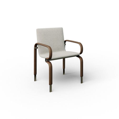 Contemporary chair - Ellice - Rossi di Albizzate - indoor / leather / fabric